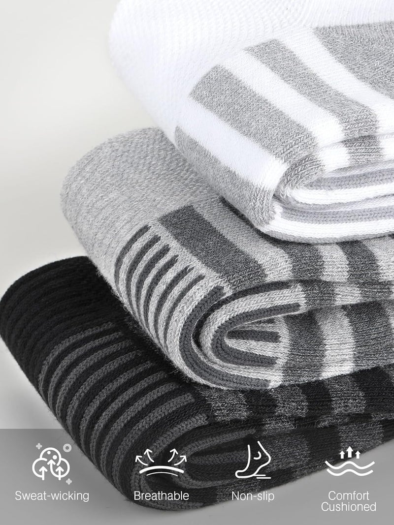 Airacker Athletic Running Ankle Cotton Socks, Low Cut Cushioned functional Anti-Blister Tab Sports Socks for Men Women 6pairs - Image 2